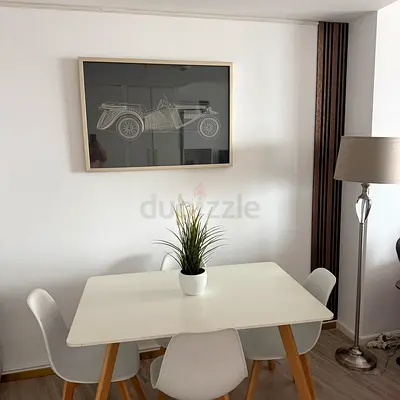Modern White Dining Set with 4 Chairs