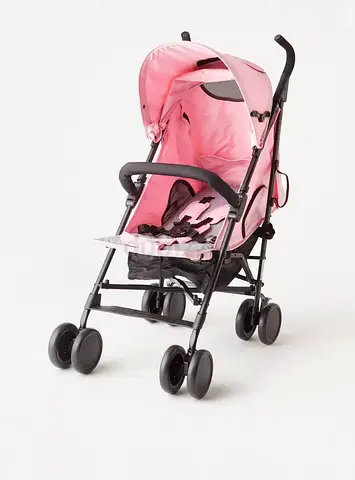 Lightweight Pink Baby Stroller with Cup Holder (Good Condition)