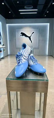 Light Blue Puma Football Boots - Size Unmarked, Good Condition