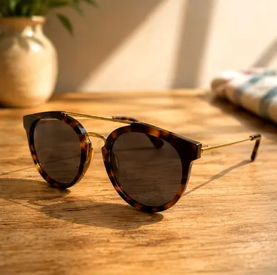 Retro Superfuture sunglasses with gold temples