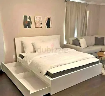 IKEA  Queen Size Bed + 2 Storage Drawers + Mattress