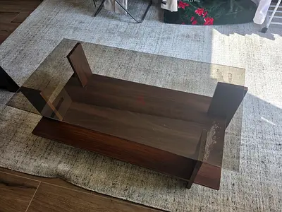 Wood and Glass Table - Low Price