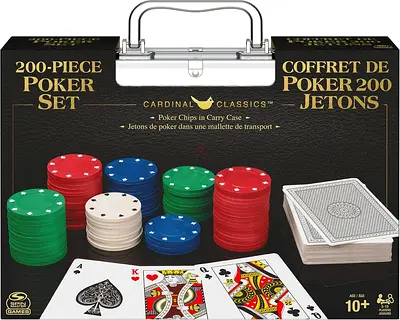 3349 - Spin Master Games Professional Texas Hold ‘Em Poker Set, Classic Game with 200 Dual-Toned