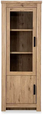 homes r us هومز أر أس Braxton 1-Glass Door 1-Wooden Door Curio Cabinet
