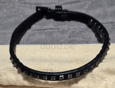 Genuine Valentino Black studded bracelet- adjustable size, with bag.