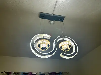 Modern LED Spiral Pendant Light - Double Ring Chandelier (Danube Home) with original packing