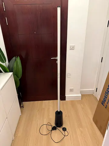 IKEA x Swedish House Mafia Collaboration Slim LED Tube Floor Lamp - Minimal Black Base, White Stem