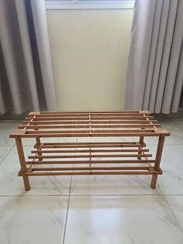Wooden 2-Tier Shoe Rack — Simple, Lightweight, Perfect Condition
