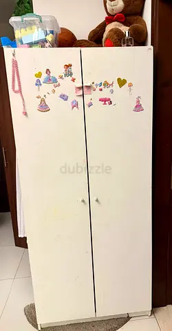 White 2-door Nursery Wardrobe / Baby Dresser - Good Condition