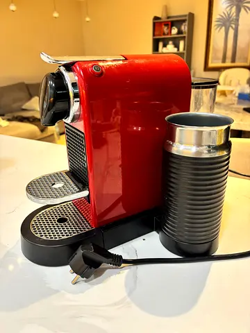 Red Nespresso-style Espresso & Milk Frother Machine (Used)
