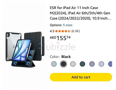 ESR Magnetic Case for iPad Air 11-inch (M2/M1 compatible) - Black