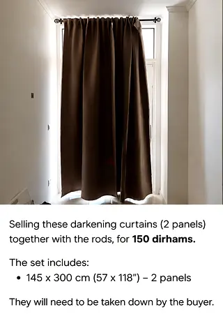 Brown IKEA darkening panels and rod