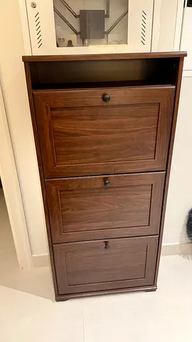 Ikea HEMNES 3-drawer Shoe Cabinet in Dark Brown - Good Condition