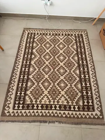 Kilim rug Black & white 155x210 - Great Condition