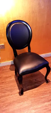 Rattan House Furniture – Monroe Black Dining Chairs (24 Available, Beech Wood + PU Leather)