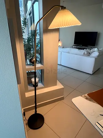 Floor lamp with pleated cream shade Soho Home Marina Zara modern vintage