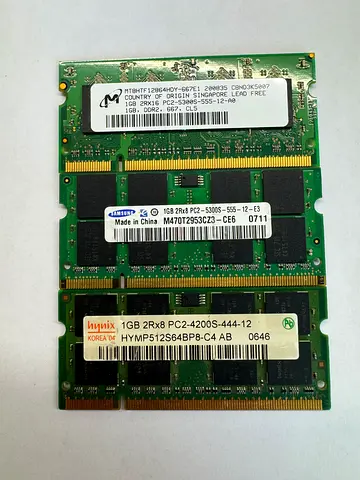 DDR2 Laptop RAM 1GB ( Rare )( 3 pieces ) (Hynix, Samsung, Micron) - Tested & Working