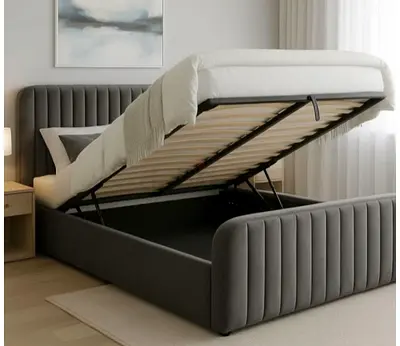 Gray colour 160*200 queen size bed with hydrulic storage