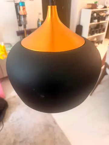 Modern Black & Gold Pendant Light - Single Hanging Lamp