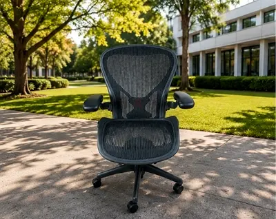 Herman Miller Ergonomic Black Mesh Office Chair - Adjustable, Good Condition