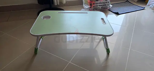 Portable folding lap desk / bed tray in light green & pink, both available in good condition.