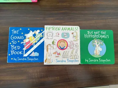 Set of 3 Sandra Boynton Board Books — The Going to Bed Book, Fifteen Animals, But Not the Hippopo