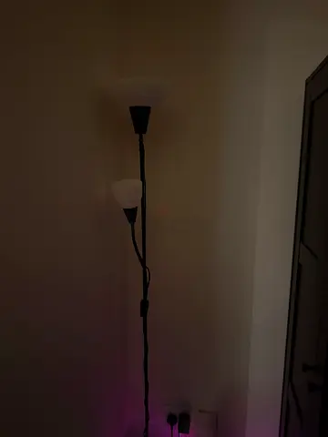 Tall black floor lamp with dual lights (standing torchere lamp)