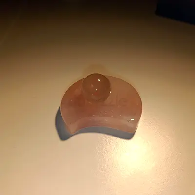 Natural Rose Quartz Crescent Crystal + Sphere