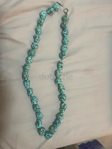 Handmade Turquoise Nugget Necklace - Beaded Strand