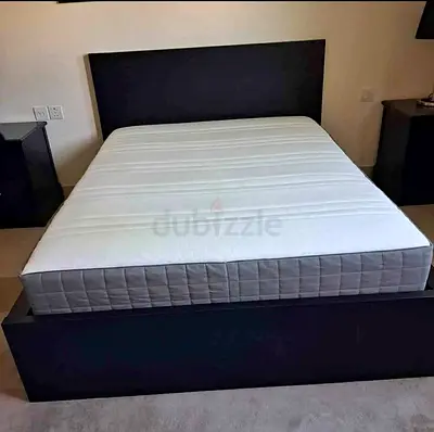 Ikea king size bed with mattress and storage drawers