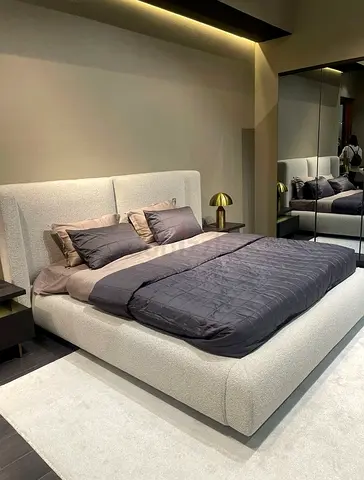 Modern Upholstered Bed Frame with High Headboard