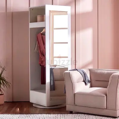 Home Center Rotating Half Wardrobe With Mirror