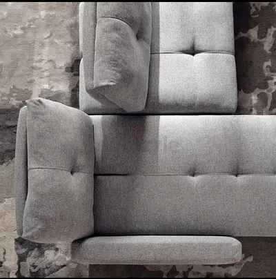 3-Seater Grey Fabric Right Corner Sofa — Comfortable Modern Design
