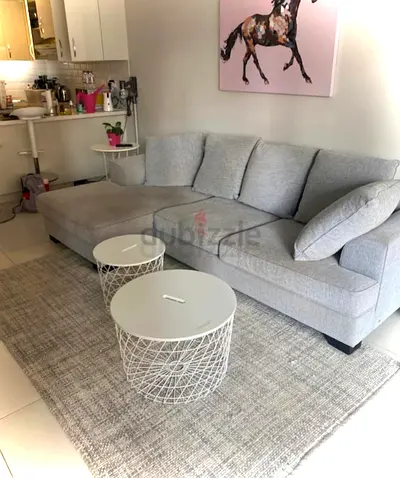 Excellent condition The One Kingston L Shape sofa light gray color