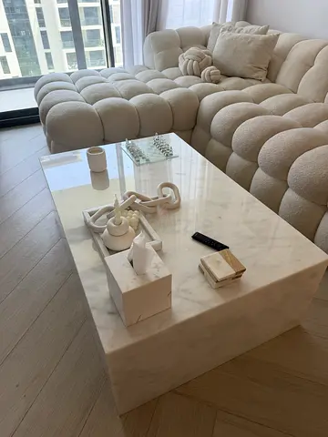 Large White Marble Coffee Table