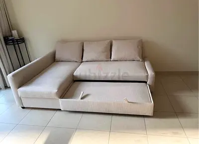 Comfortable L-Shaped Sofa Bed with Pull-Out Section