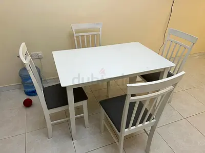 Combo offer 4-Seater Dining Table Cushioned Chairs - Good Condition with sofa bed centre table