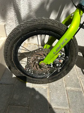 Kids 14-inch Green Front Wheel Bicycle with Disc Brake -