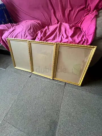 Set of 3 Vintage Gold Ornate Picture Frames (Tri-fold)