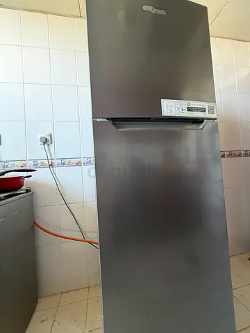 Double-door refrigerator, silver