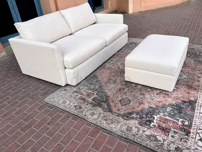 Top _ quality Crate&Barrel Axis feather 🪶 filled Sofa with footstool