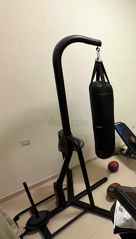 standing punching bag with steel stand and weight plate holder