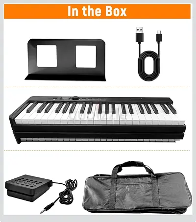 Portable 88 Key MIDI Keyboard Controller with Carry Bag & Pedal