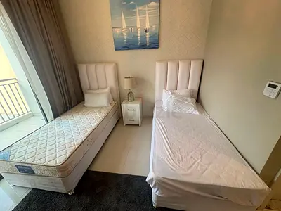 Single Bed (Upholstered) with Night Stand