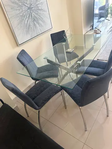 Glass 6 seater table