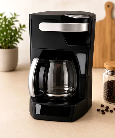 Black Drip Coffee Maker with Glass Carafe — Good Working Condition