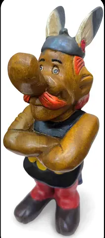 Beautiful brand new wooden carved ASTERIX figurine for sale