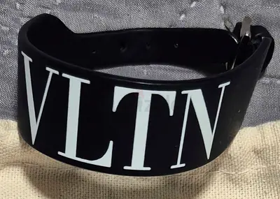 Genuine Black Valentino VLTN Logo Leather Bracelet with own bag