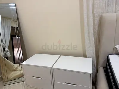 Pair of White Minimalist Nightstands