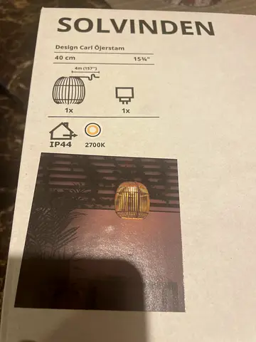 IKEA SOLVINDEN Outdoor Pendant Light (New/In Box)